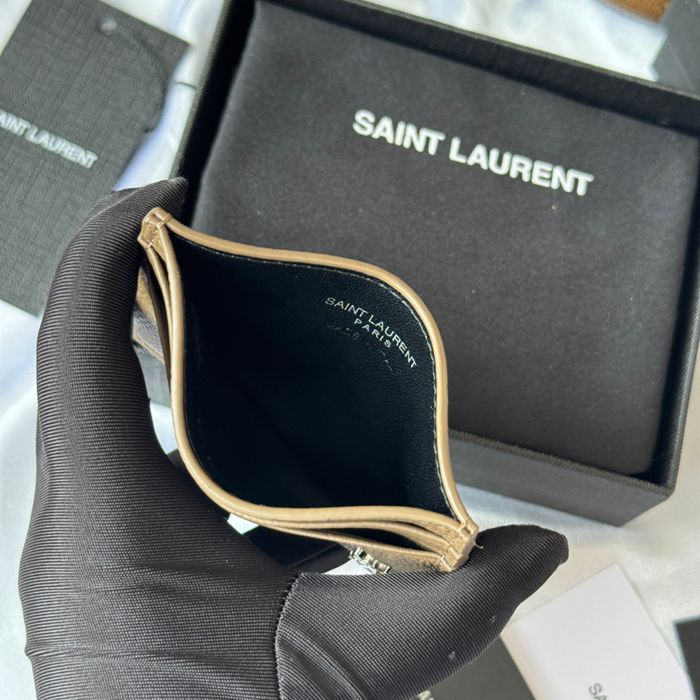YSL カードケース カーフレザー レディース 10×7.5×0.5cm