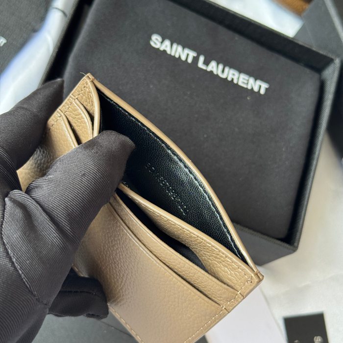 YSL カードケース カーフレザー レディース 10×7.5×0.5cm