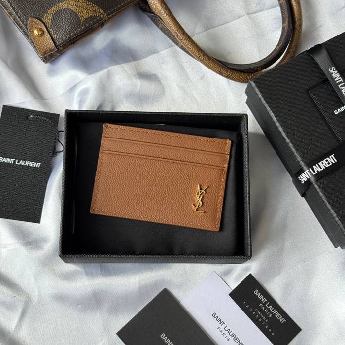YSL カードケース カーフレザー レディース 10×7.5×0.5cm