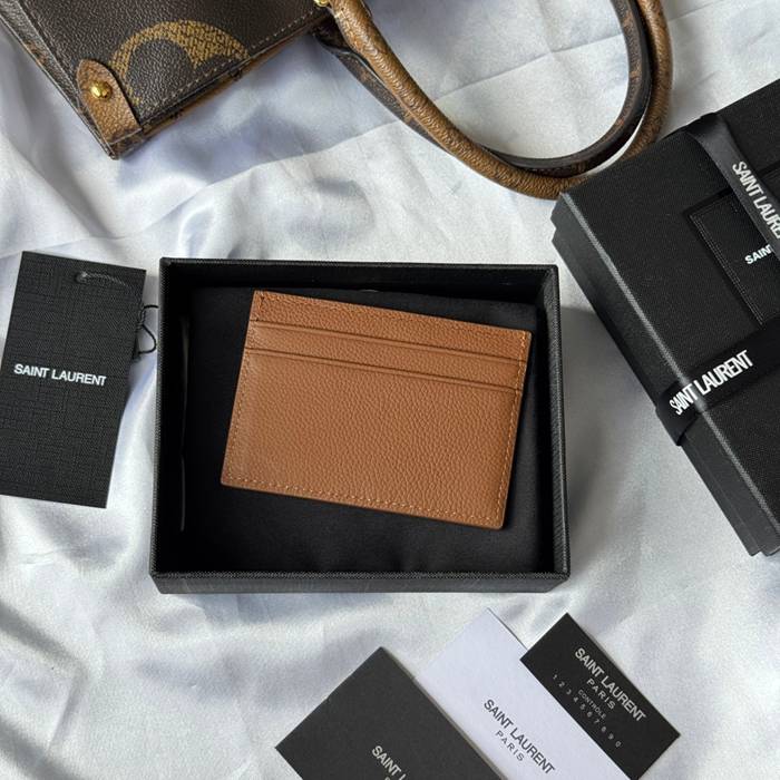 YSL カードケース カーフレザー レディース 10×7.5×0.5cm