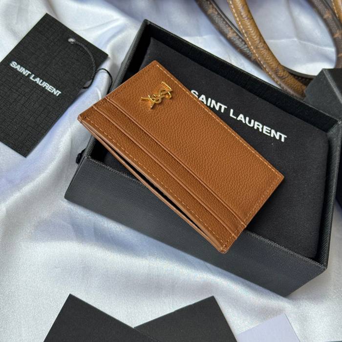 YSL カードケース カーフレザー レディース 10×7.5×0.5cm