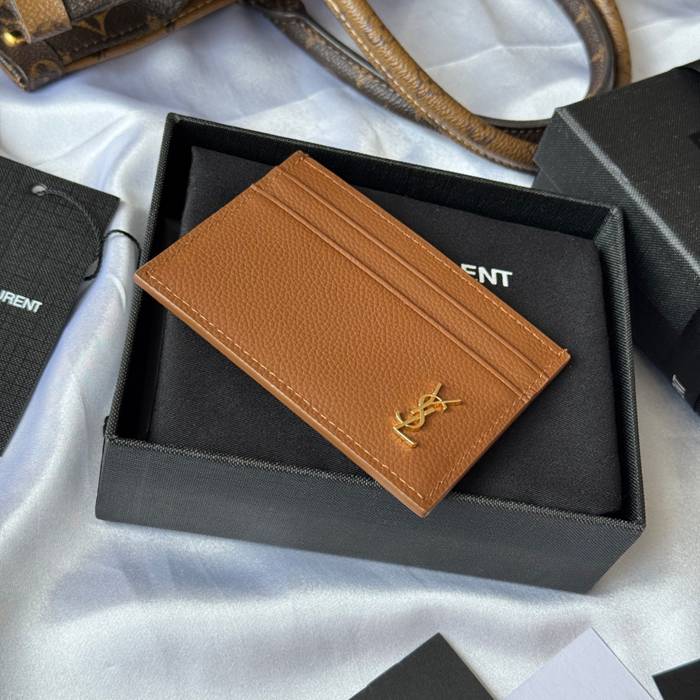 YSL カードケース カーフレザー レディース 10×7.5×0.5cm