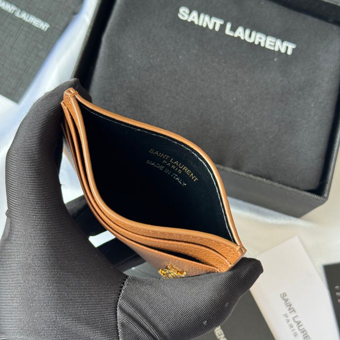 YSL カードケース カーフレザー レディース 10×7.5×0.5cm