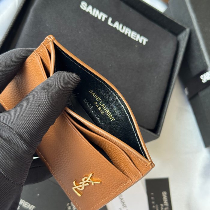 YSL カードケース カーフレザー レディース 10×7.5×0.5cm