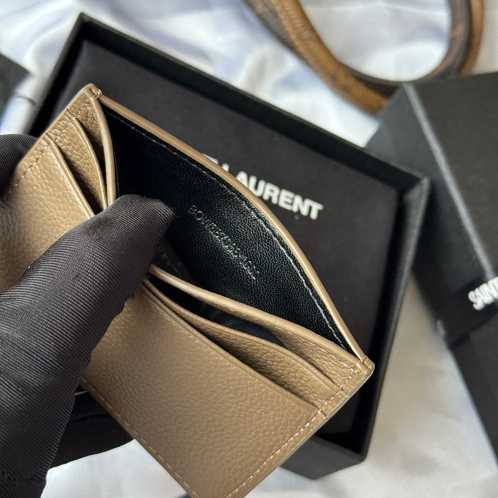 YSL カードケース カーフレザー レディース 10×7.5×0.5cm