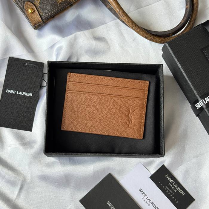 YSL カードケース カーフレザー レディース 10×7.5×0.5cm