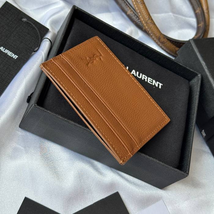 YSL カードケース カーフレザー レディース 10×7.5×0.5cm