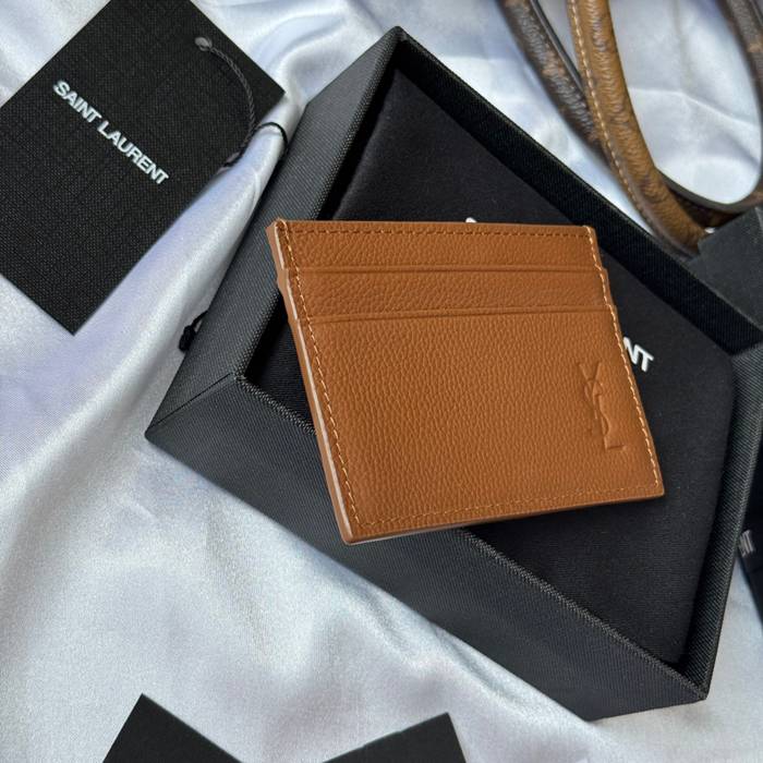 YSL カードケース カーフレザー レディース 10×7.5×0.5cm