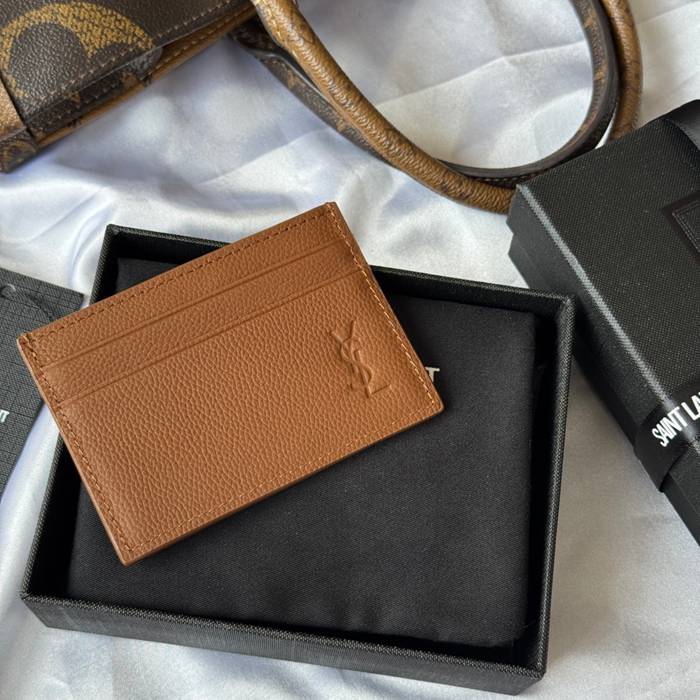 YSL カードケース カーフレザー レディース 10×7.5×0.5cm