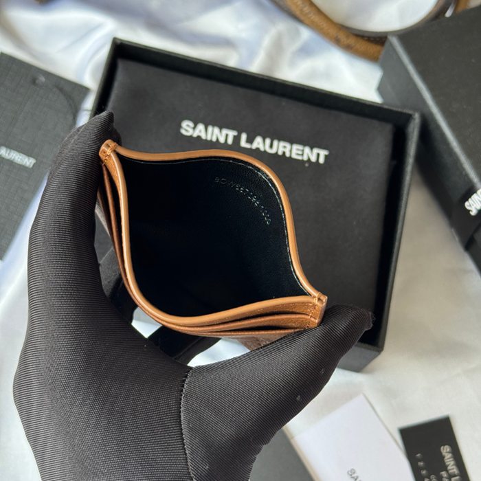 YSL カードケース カーフレザー レディース 10×7.5×0.5cm