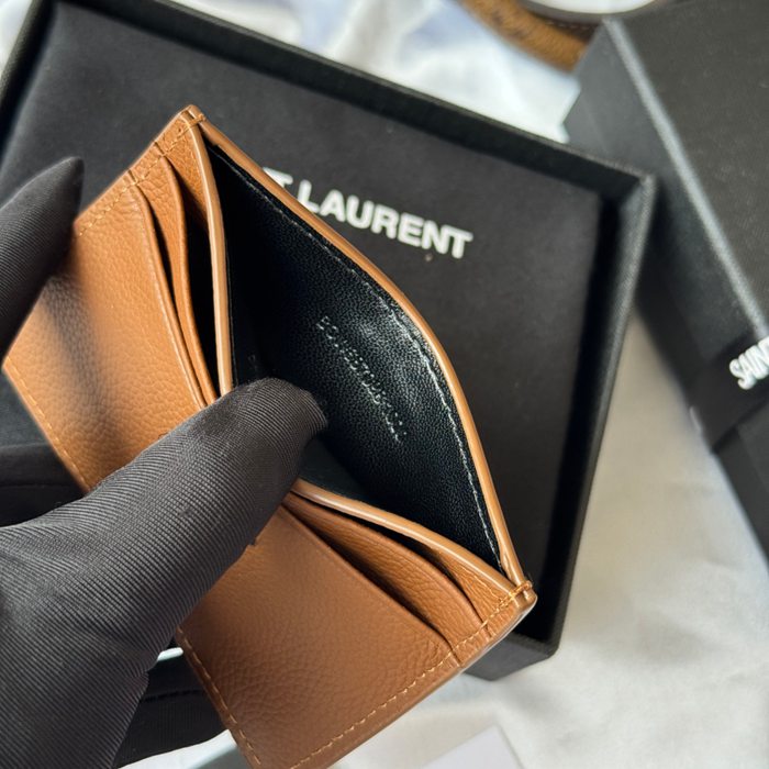 YSL カードケース カーフレザー レディース 10×7.5×0.5cm