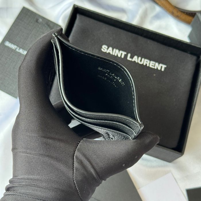 YSL カードケース カーフレザー レディース 10×7.5×0.5cm