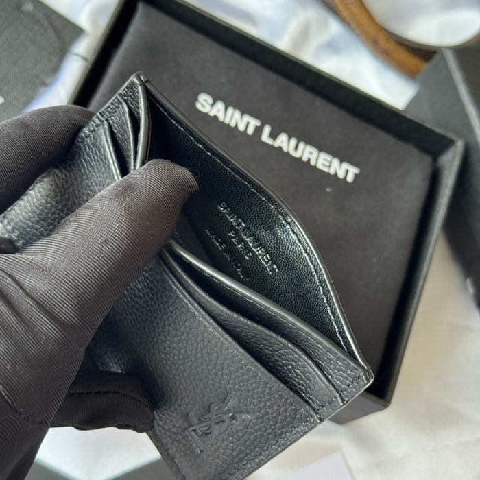 YSL カードケース カーフレザー レディース 10×7.5×0.5cm