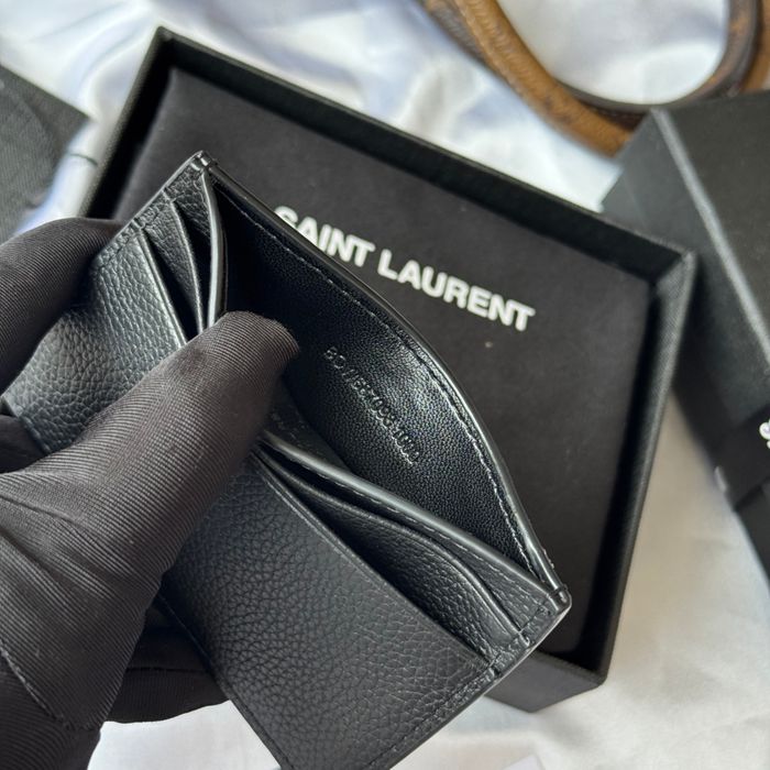 YSL カードケース カーフレザー レディース 10×7.5×0.5cm