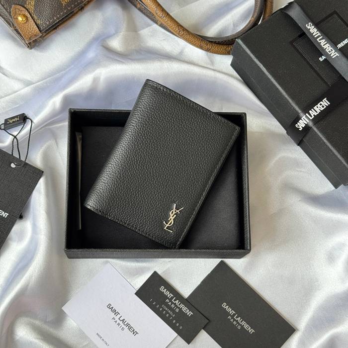 YSL 二つ折り財布 カーフレザー メンズ 9×11.5×2cm YSL 二つ折り財布 カーフレザー メンズ 9×11.5×2cm