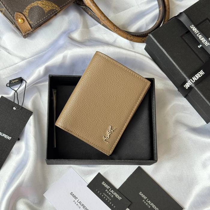 YSL 二つ折り財布 カーフレザー メンズ 9×11.5×2cm YSL 二つ折り財布 カーフレザー メンズ 9×11.5×2cm