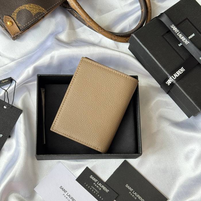 YSL 二つ折り財布 カーフレザー メンズ 9×11.5×2cm