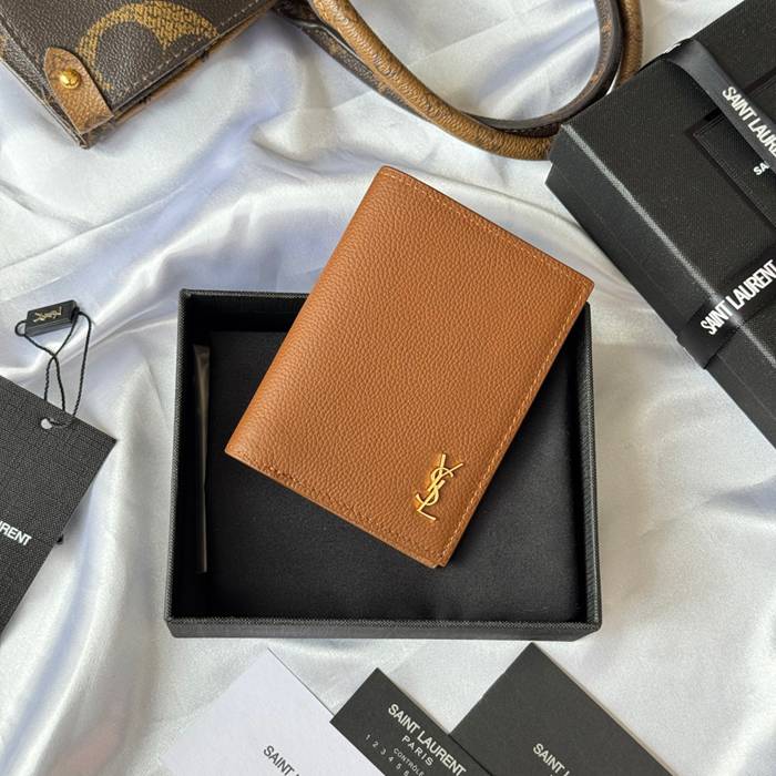 YSL 二つ折り財布 カーフレザー メンズ 9×11.5×2cm YSL 二つ折り財布 カーフレザー メンズ 9×11.5×2cm
