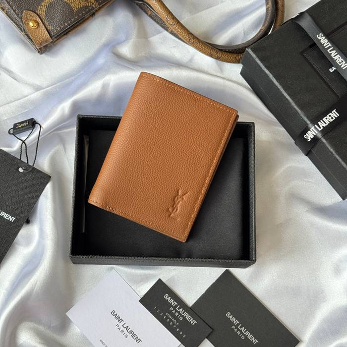 YSL 二つ折り財布 カーフレザー メンズ 9×11.5×2cm YSL 二つ折り財布 カーフレザー メンズ 9×11.5×2cm