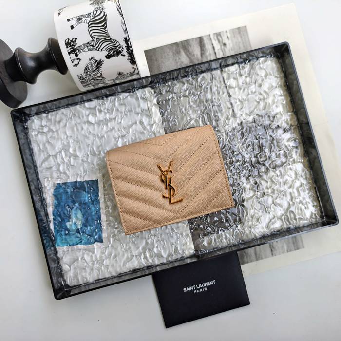 YSL 二つ折り財布 カーフレザー メンズ 11×9.5×2.5cm YSL 二つ折り財布 カーフレザー メンズ 11×9.5×2.5cm