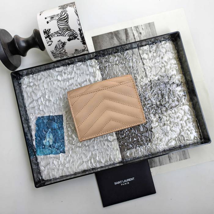 YSL 二つ折り財布 カーフレザー メンズ 11×9.5×2.5cm
