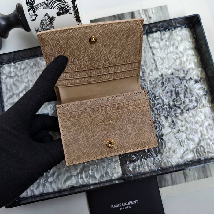 YSL 二つ折り財布 カーフレザー メンズ 11×9.5×2.5cm