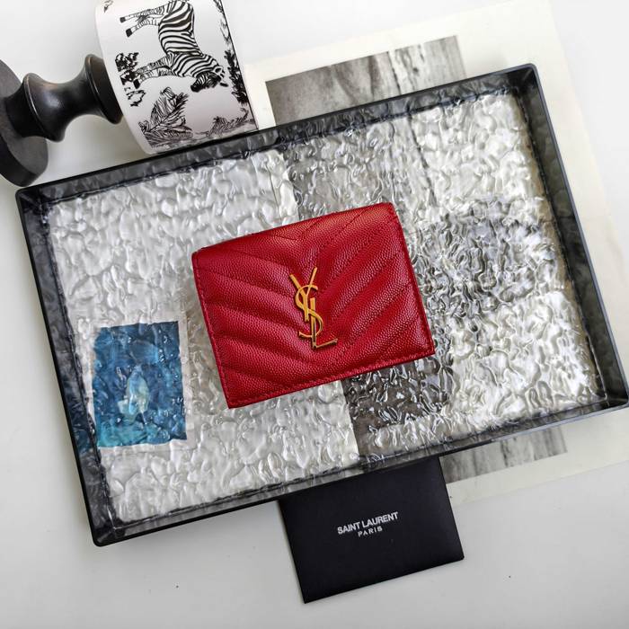 YSL 二つ折り財布 カーフレザー メンズ 11×9.5×2.5cm YSL 二つ折り財布 カーフレザー メンズ 11×9.5×2.5cm