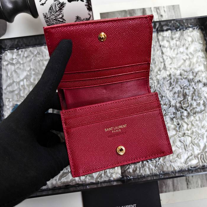 YSL 二つ折り財布 カーフレザー メンズ 11×9.5×2.5cm