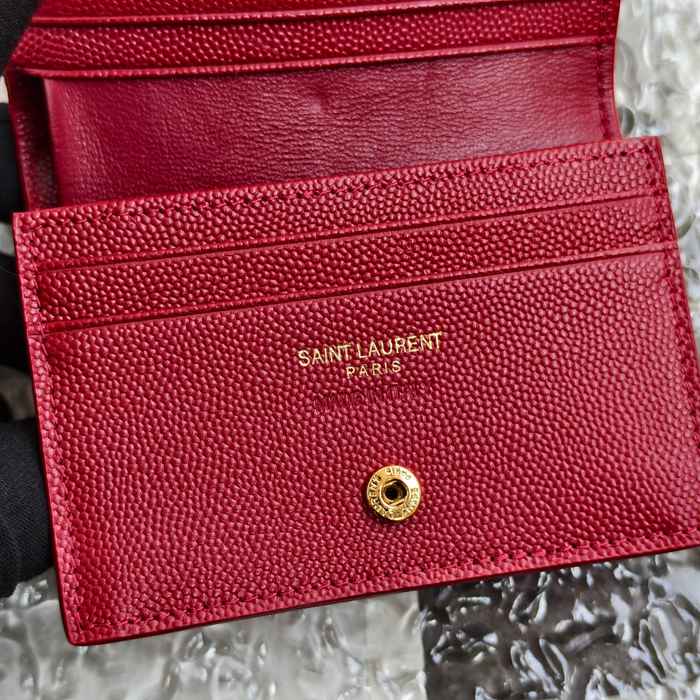 YSL 二つ折り財布 カーフレザー メンズ 11×9.5×2.5cm