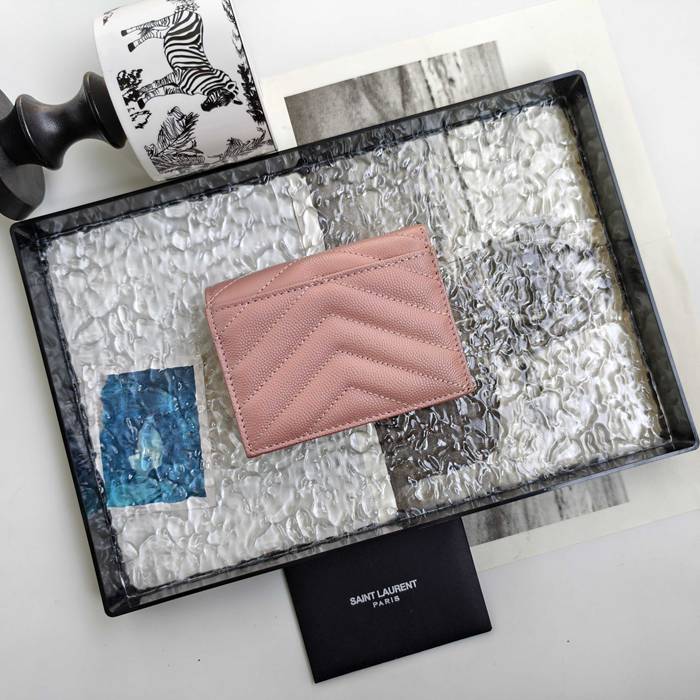 YSL 二つ折り財布 カーフレザー メンズ 11×9.5×2.5cm