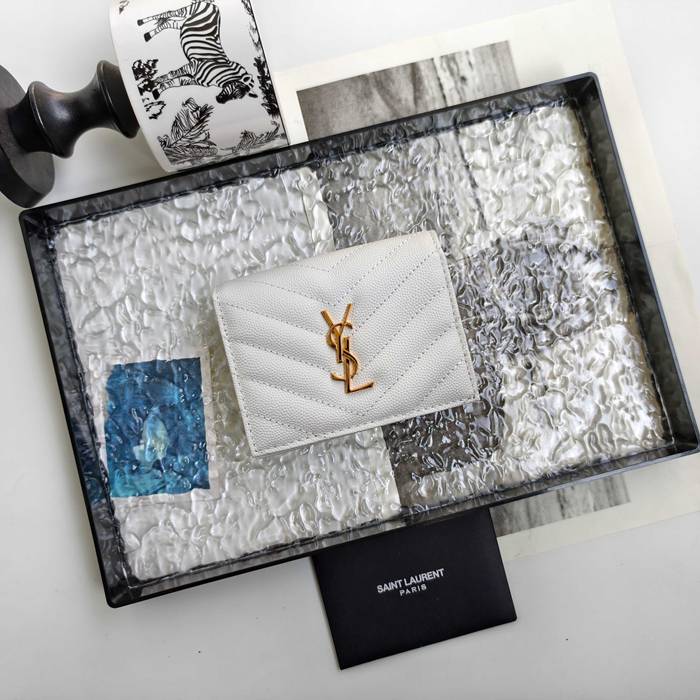 YSL 二つ折り財布 カーフレザー メンズ 11×9.5×2.5cm YSL 二つ折り財布 カーフレザー メンズ 11×9.5×2.5cm