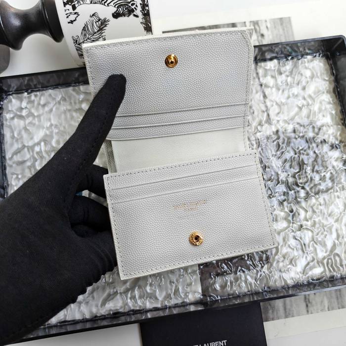YSL 二つ折り財布 カーフレザー メンズ 11×9.5×2.5cm
