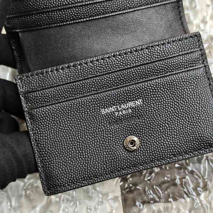 YSL 二つ折り財布 カーフレザー メンズ 11×9.5×2.5cm
