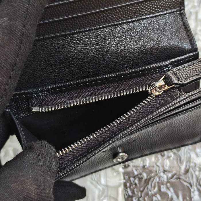 YSL 二つ折り財布 カーフレザー メンズ 11×9.5×2.5cm