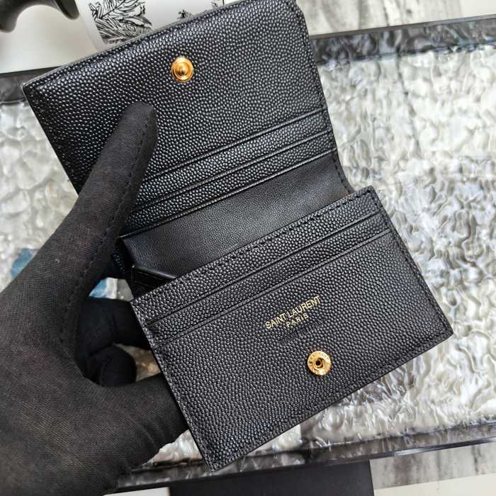 YSL 二つ折り財布 カーフレザー メンズ 11×9.5×2.5cm
