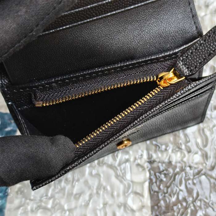 YSL 二つ折り財布 カーフレザー メンズ 11×9.5×2.5cm