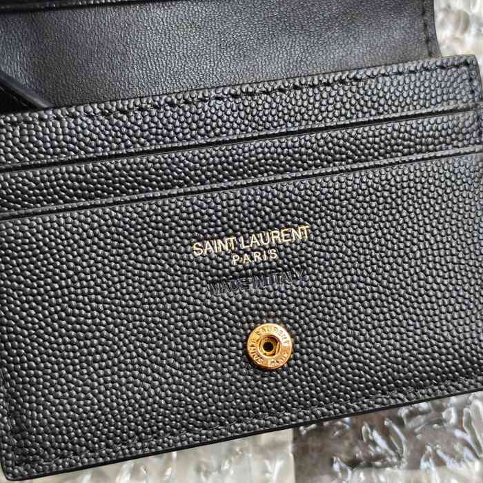 YSL 二つ折り財布 カーフレザー メンズ 11×9.5×2.5cm
