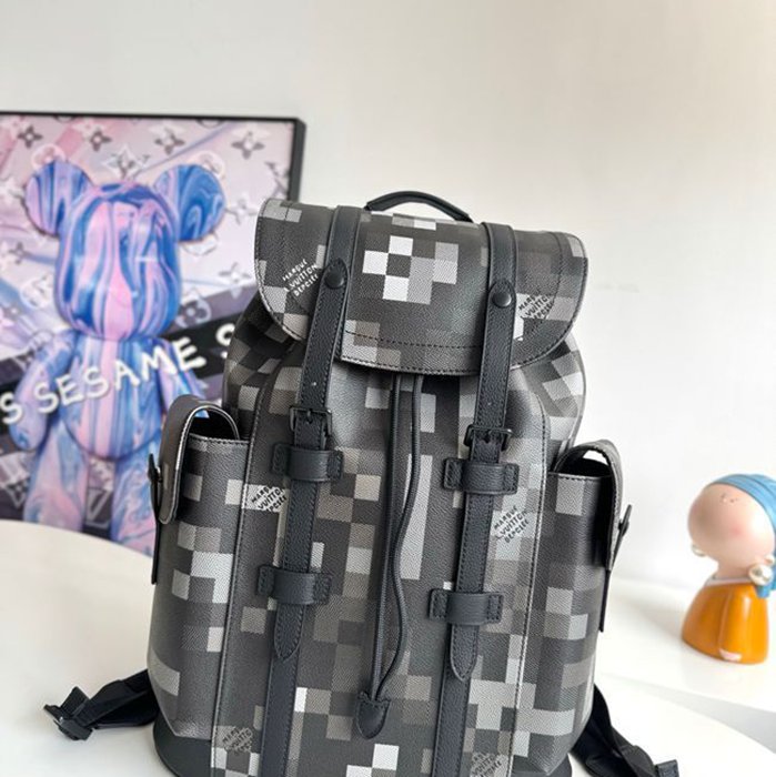 ルイ?ヴィトン スタイル クリストファー ミディアム リュック ダモフラージュ サイズ：44×38×12.5cm