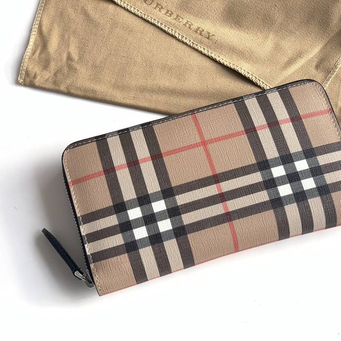 BURBERRY 80166121 ヴィンテージチェック フルジップ長財布 黒革トリム サイズ:19x10x2.5cm