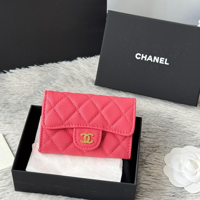 CHANEL 0219 CFカードケース カヴィア粒革 サイズ:11x8.5cm