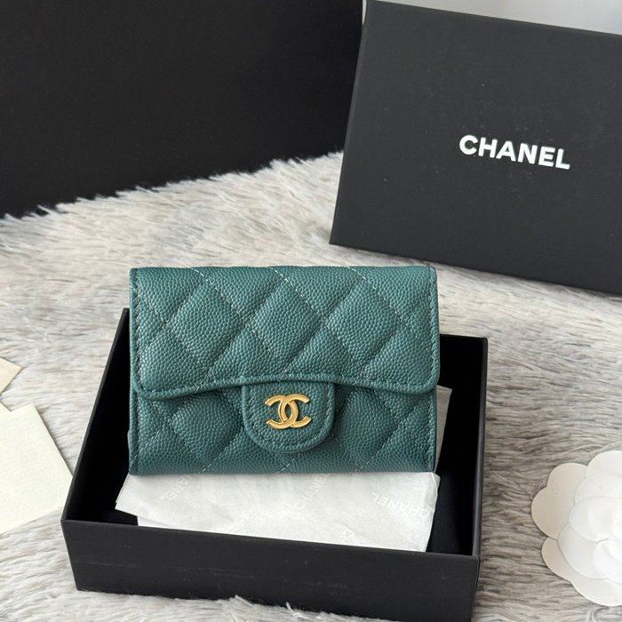 CHANEL 0219 CFカードケース カヴィア粒革 サイズ:11x8.5cm