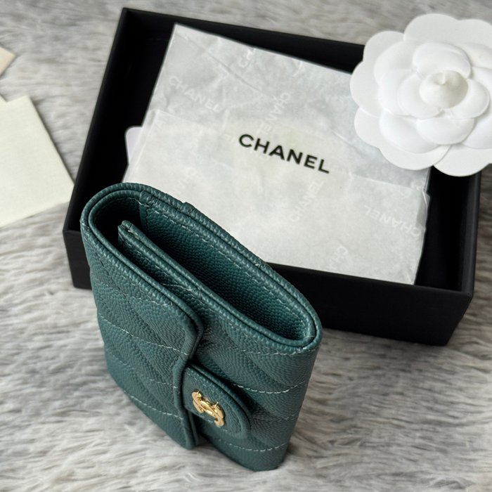 CHANEL 0219 CFカードケース カヴィア粒革 サイズ:11x8.5cm