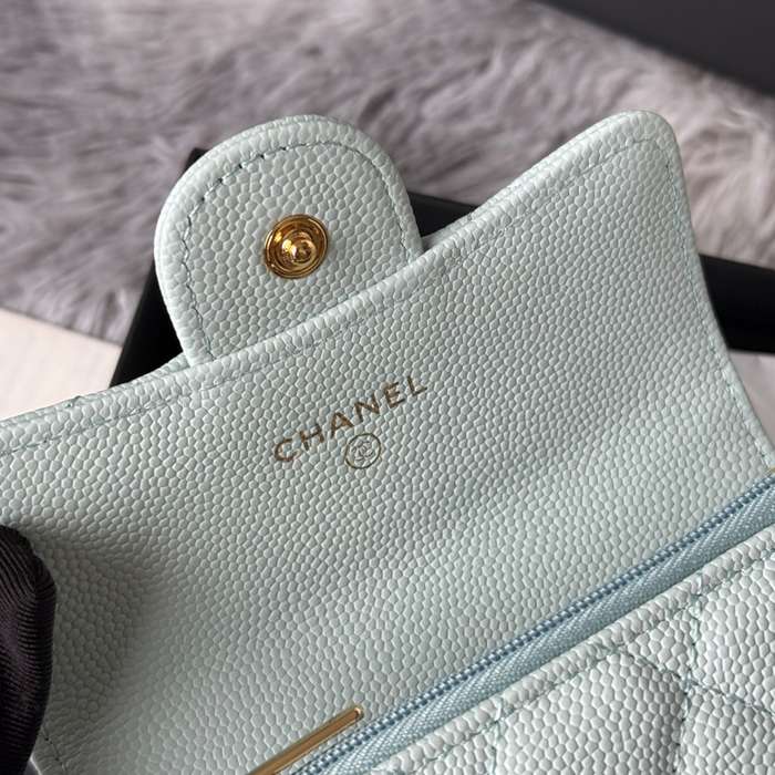 CHANEL 0219 CFカードケース カヴィア粒革 サイズ:11x8.5cm