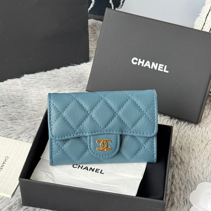 CHANEL 0219 CFカードケース カヴィア粒革 サイズ:11x8.5cm