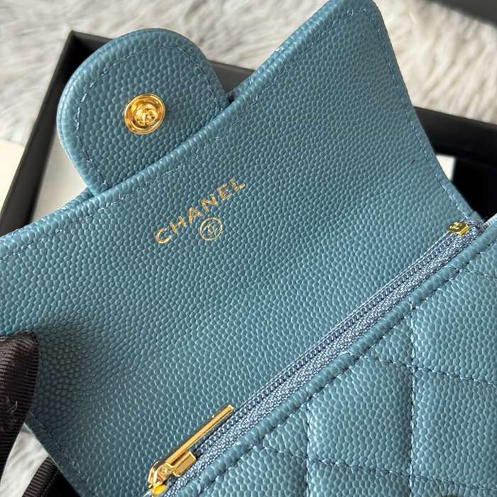 CHANEL 0219 CFカードケース カヴィア粒革 サイズ:11x8.5cm