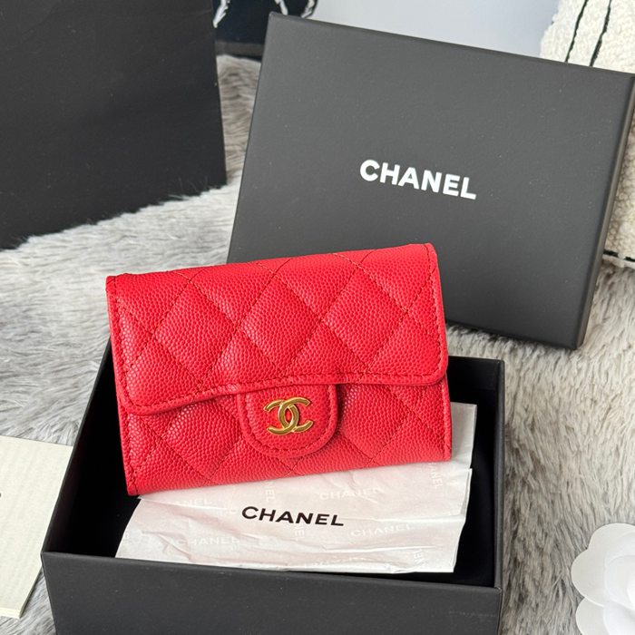 CHANEL 0219 CFカードケース カヴィア粒革 サイズ:11x8.5cm