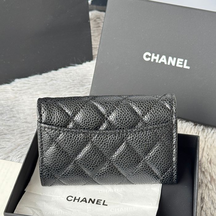 CHANEL 0219 CFカードケース カヴィア粒革 サイズ:11x8.5cm