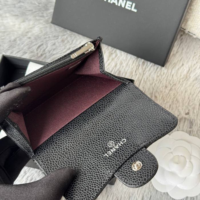 CHANEL 0219 CFカードケース カヴィア粒革 サイズ:11x8.5cm