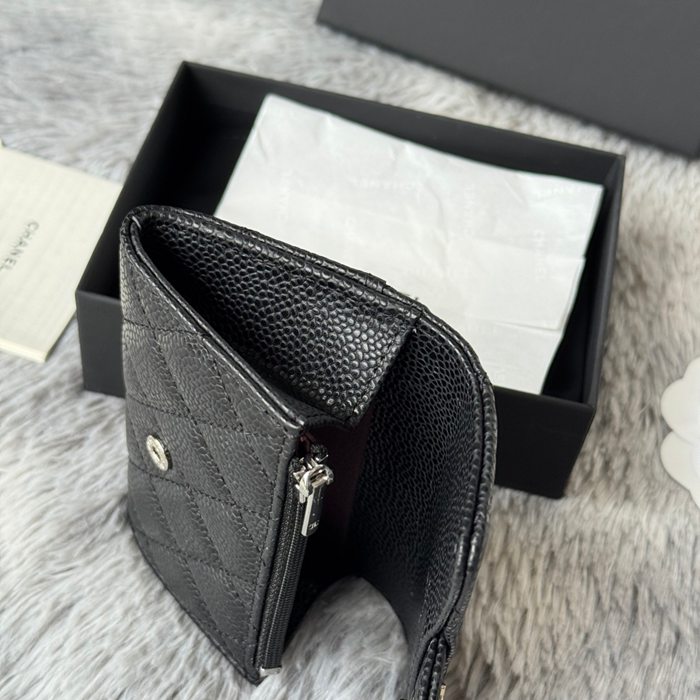 CHANEL 0219 CFカードケース カヴィア粒革 サイズ:11x8.5cm