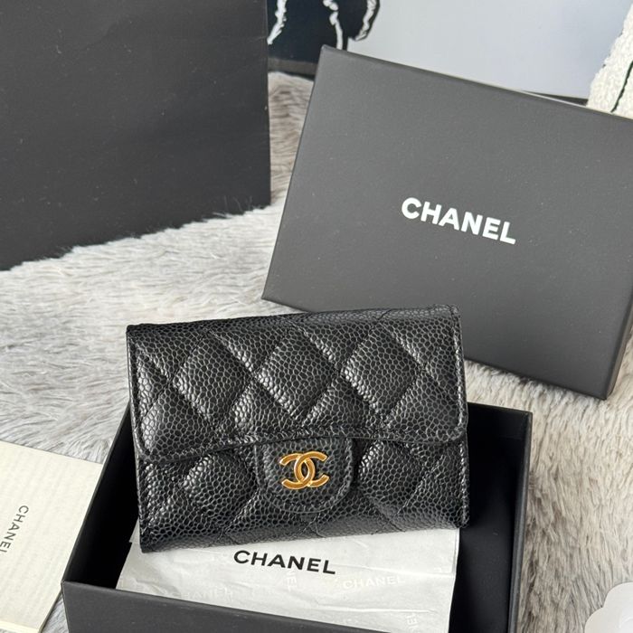 CHANEL 0219 CFカードケース カヴィア粒革 サイズ:11x8.5cm